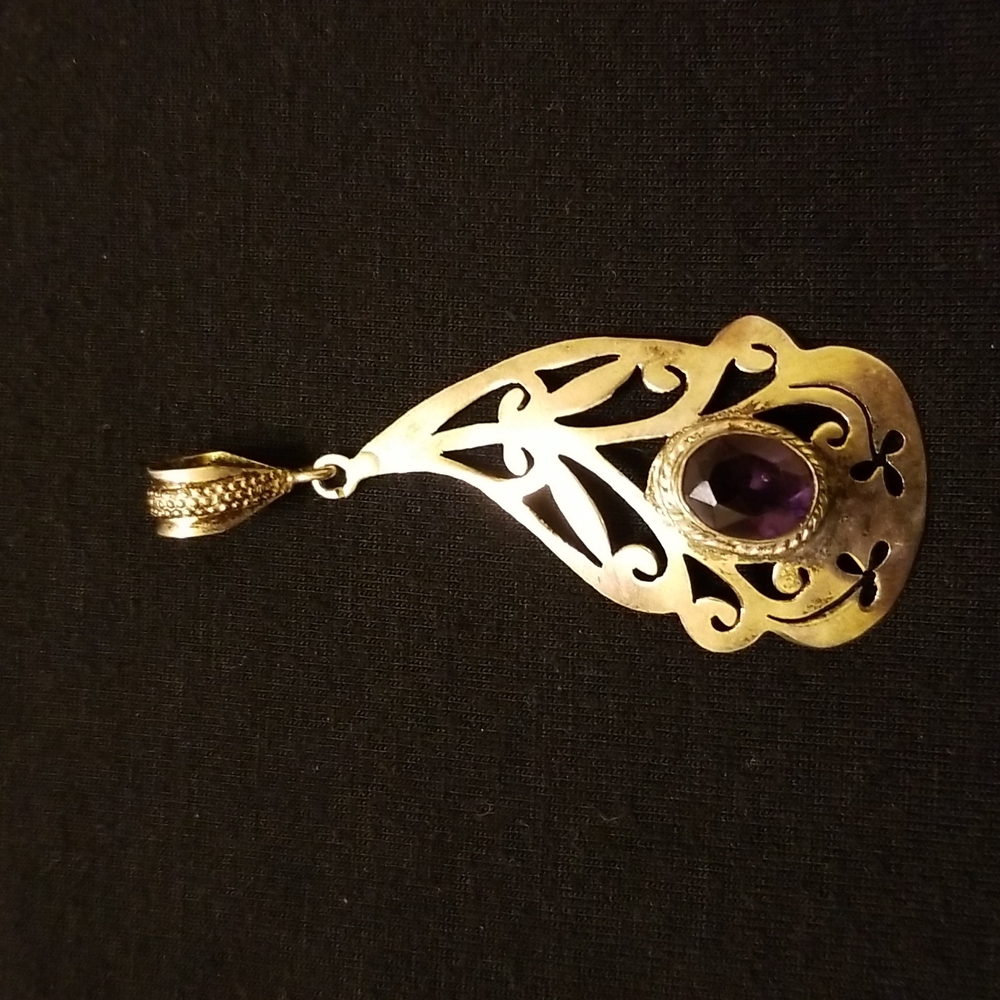 Purple silver amethyst pendant